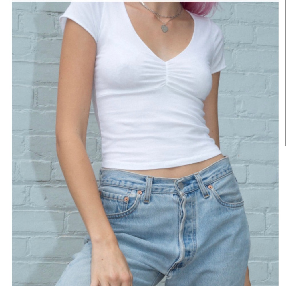 White brandy Melville short sleeve top